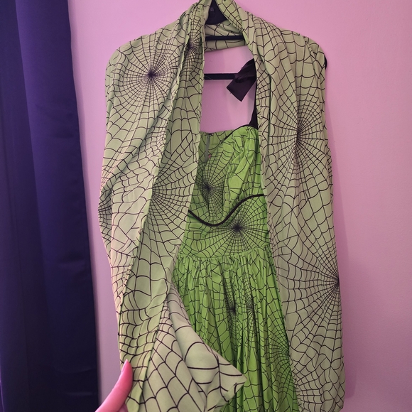 Green Spider Web Vixen By Micheline Pitt Dress - Picture 5 of 6